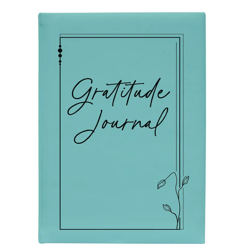 Personalized Gratitude Journal Leatherette Journal (large) - Teal