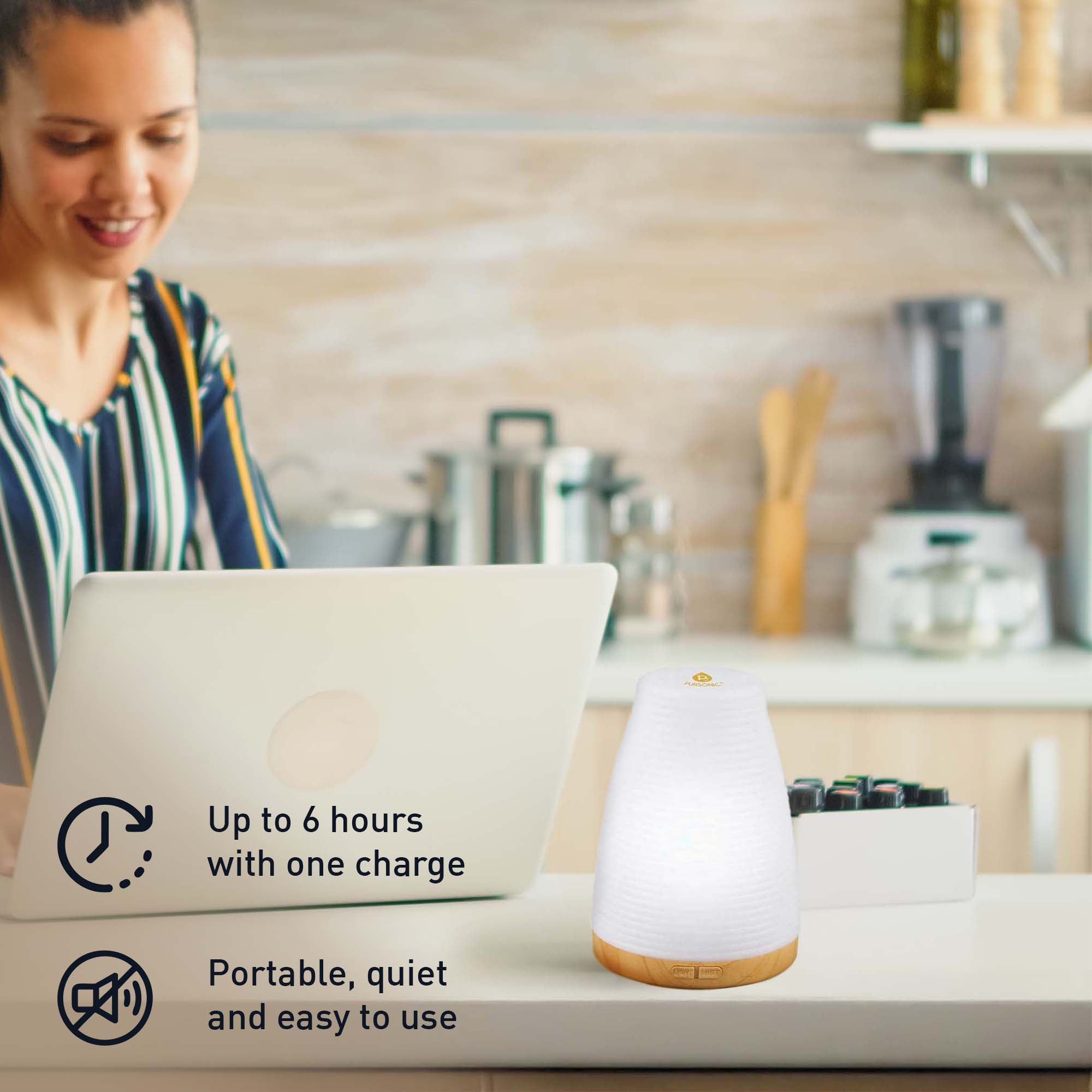 Pursonic Aromatherapy 2 in 1 USB Diffuser & Essential Oil Set