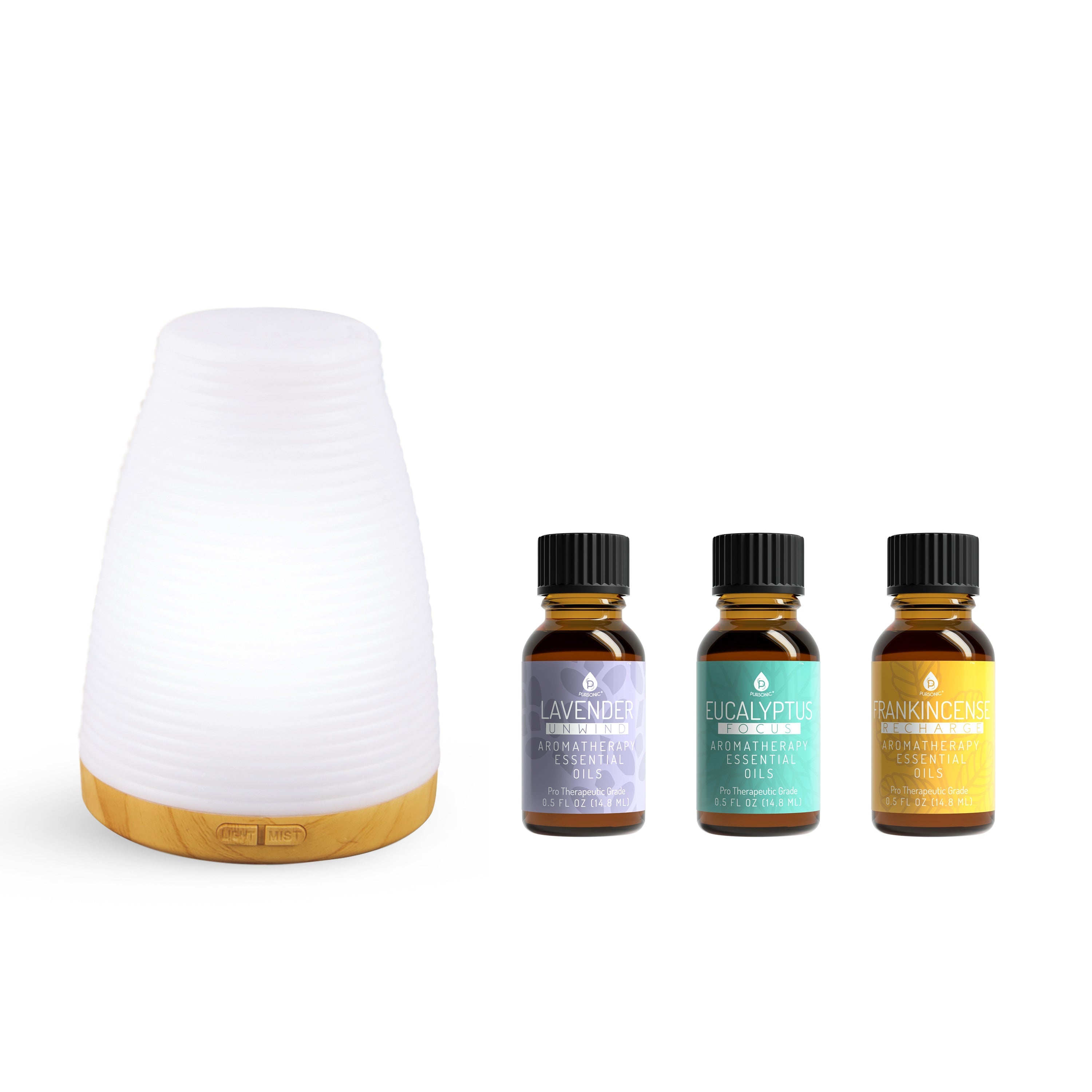 Pursonic Aromatherapy 2 in 1 USB Diffuser & Essential Oil Set