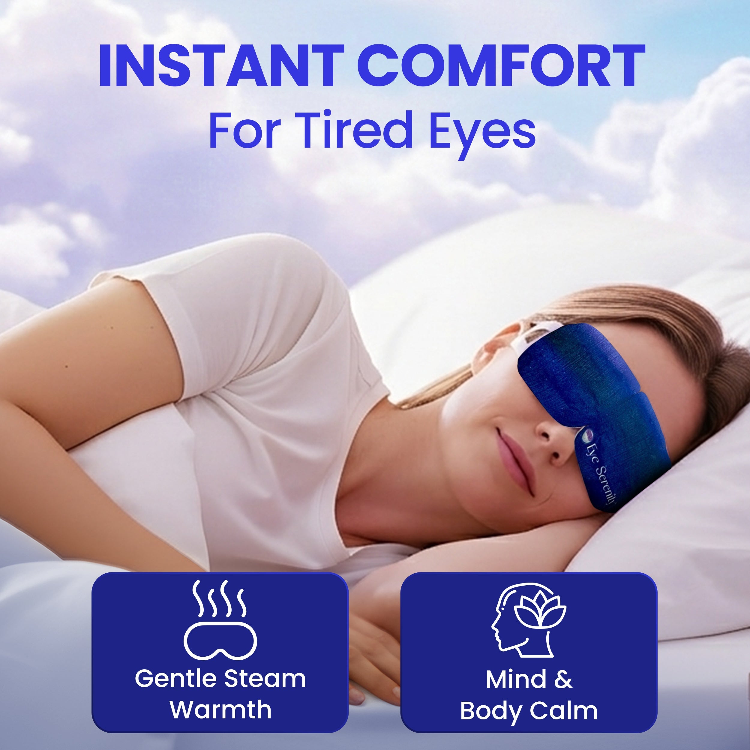 Eye Serenity Steam Eye Mask - Self-Heating Warm Eye Compress for Dry Eyes, Puffiness, Sleep & Travel