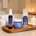 Foot Care Bundle – Lavender Jasmine Foot Butter, Cracked Heel Balm, Cooling Spray & Pumice Scrubber